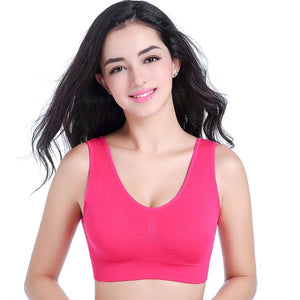 Big Size Breathable Wire Free Yoga Tops Women Sleep Daily Yoga Bra Black White Women Padded Sports Top Gym Shirt Women S-6XL