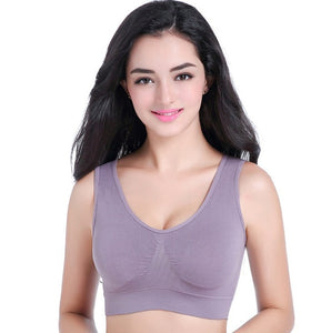 Big Size Breathable Wire Free Yoga Tops Women Sleep Daily Yoga Bra Black White Women Padded Sports Top Gym Shirt Women S-6XL