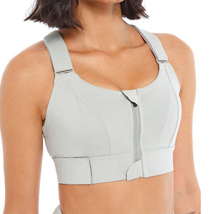 Women's Miecin Adjustable Strap Sports Bra with Front Zipper