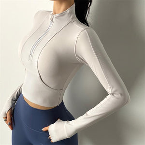 Women's Miecin Yoga Jacket with High Collar and Half Zipper